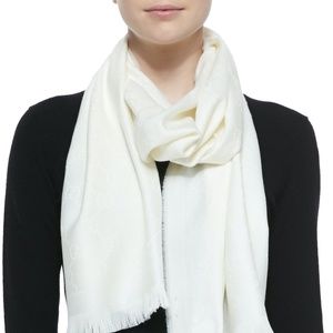🆕 Gucci Jacquard Wool Silk Scarf